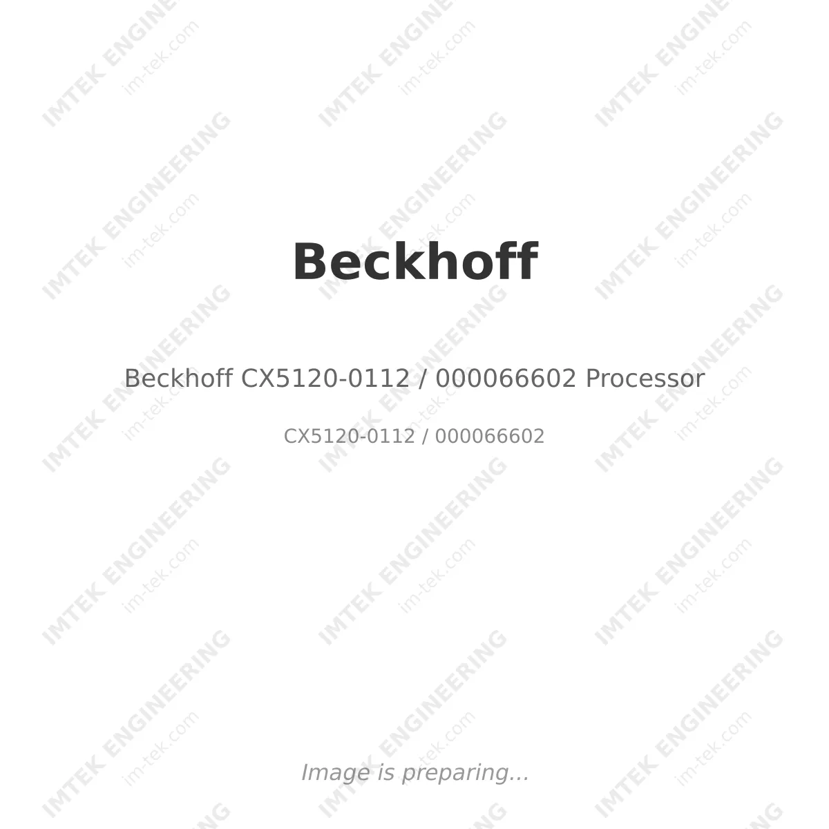 Beckhoff Beckhoff CX5120-0112 / 000066602 Processor - CX5120-0112 / 000066602