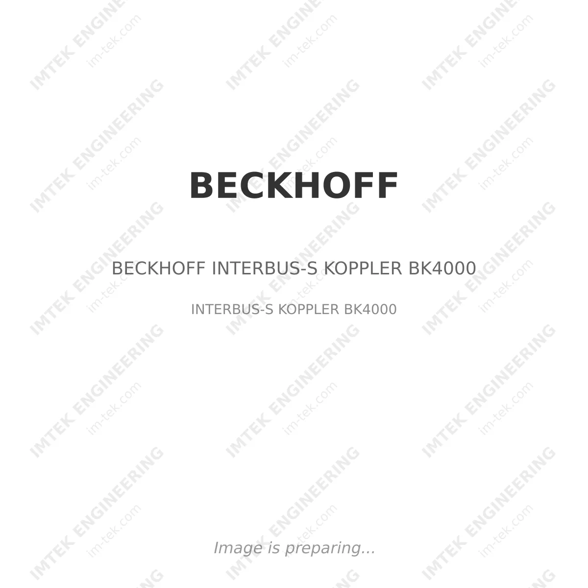 BECKHOFF BECKHOFF INTERBUS-S KOPPLER BK4000 - INTERBUS-S KOPPLER BK4000