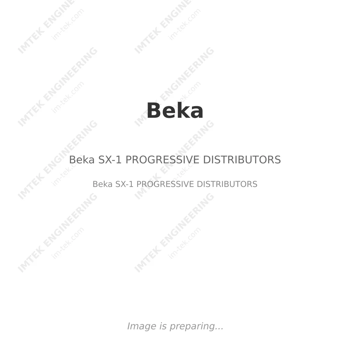 Beka Beka SX-1 PROGRESSIVE DISTRIBUTORS - Beka   SX-1 PROGRESSIVE DISTRIBUTORS
