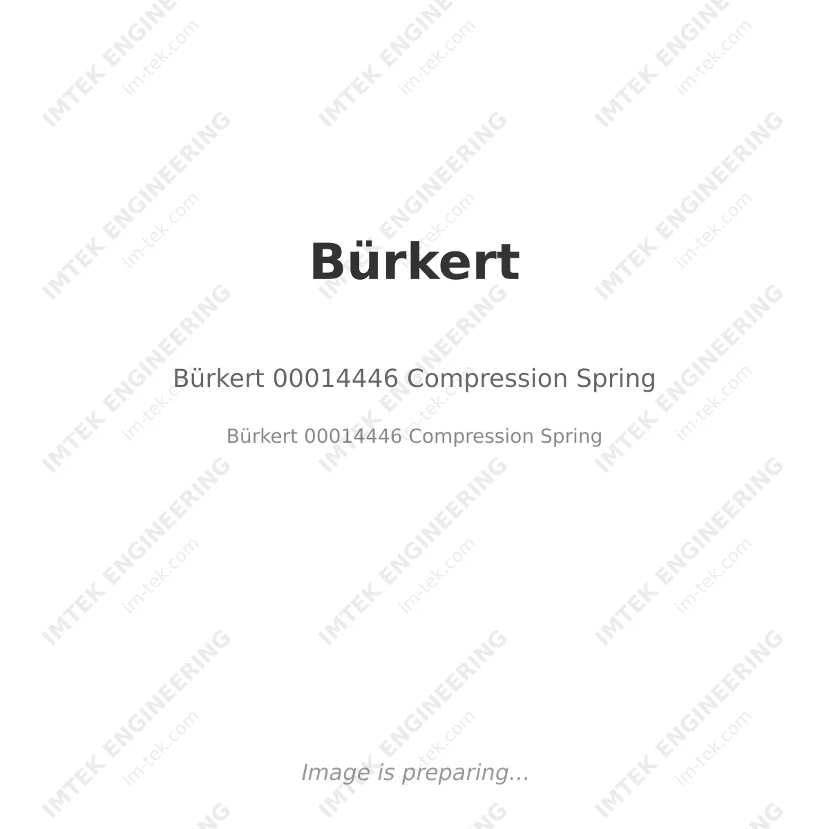 Bürkert Bürkert 00014446 Compression Spring - Bürkert 00014446 Compression Spring