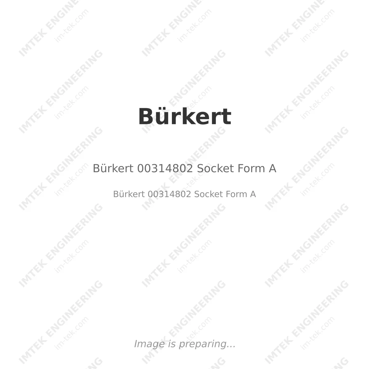 Bürkert Bürkert 00314802 Socket Form A - Bürkert 00314802 Socket Form A