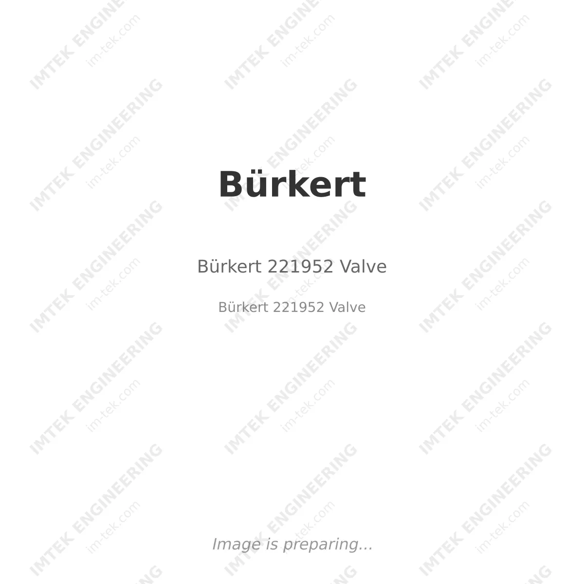 Bürkert Bürkert 221952 Valve - Bürkert 221952 Valve
