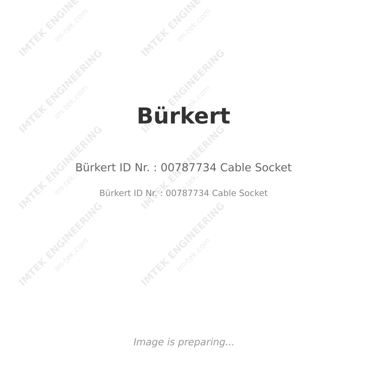 Bürkert Bürkert ID Nr. : 00787734 Cable Socket - Bürkert ID Nr. : 00787734 Cable Socket