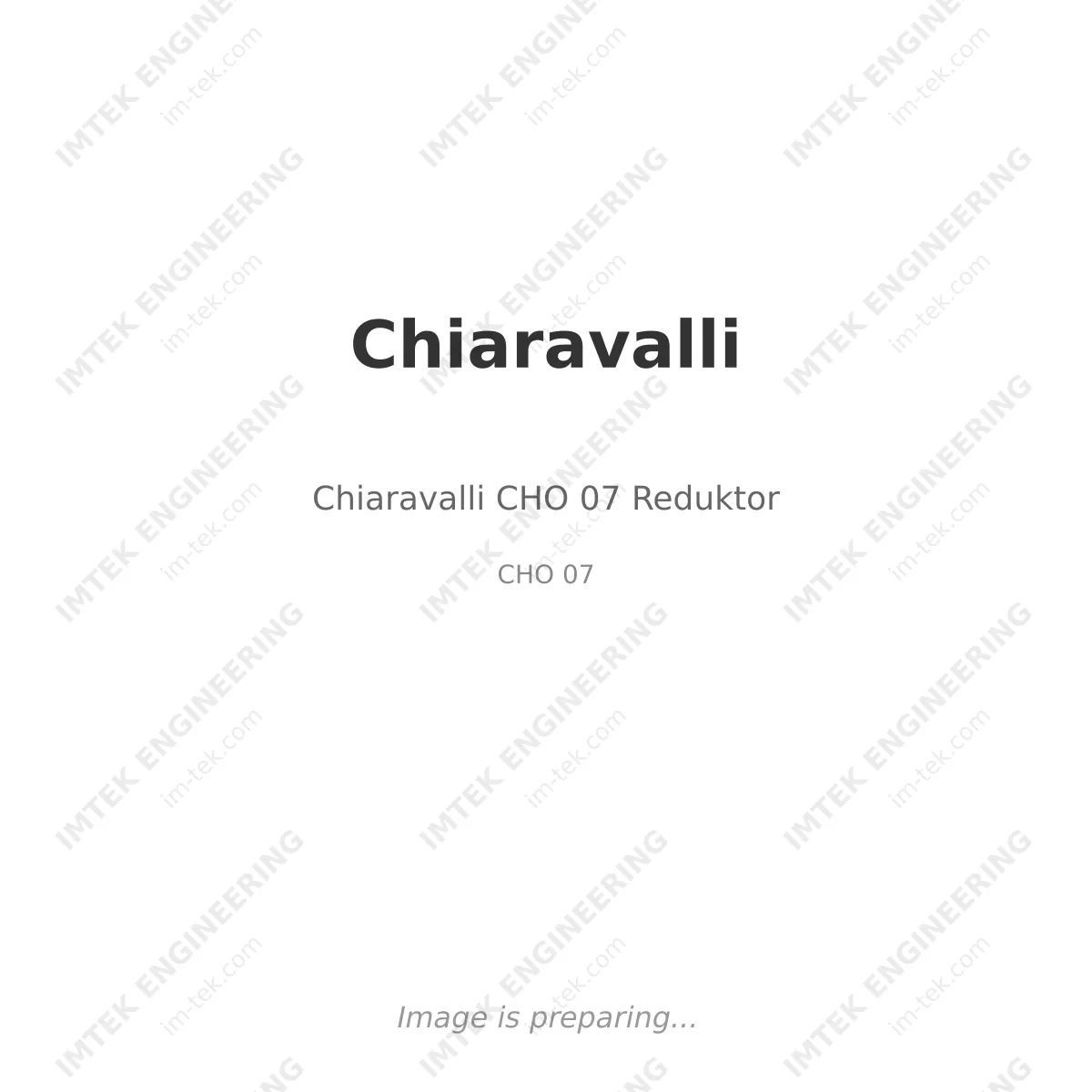 Chiaravalli Chiaravalli CHO 07 Reduktor - CHO 07