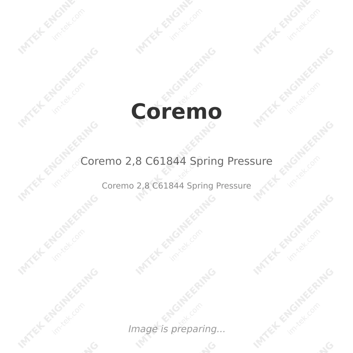 Coremo Coremo 2,8 C61844 Spring Pressure - Coremo 2,8 C61844 Spring Pressure