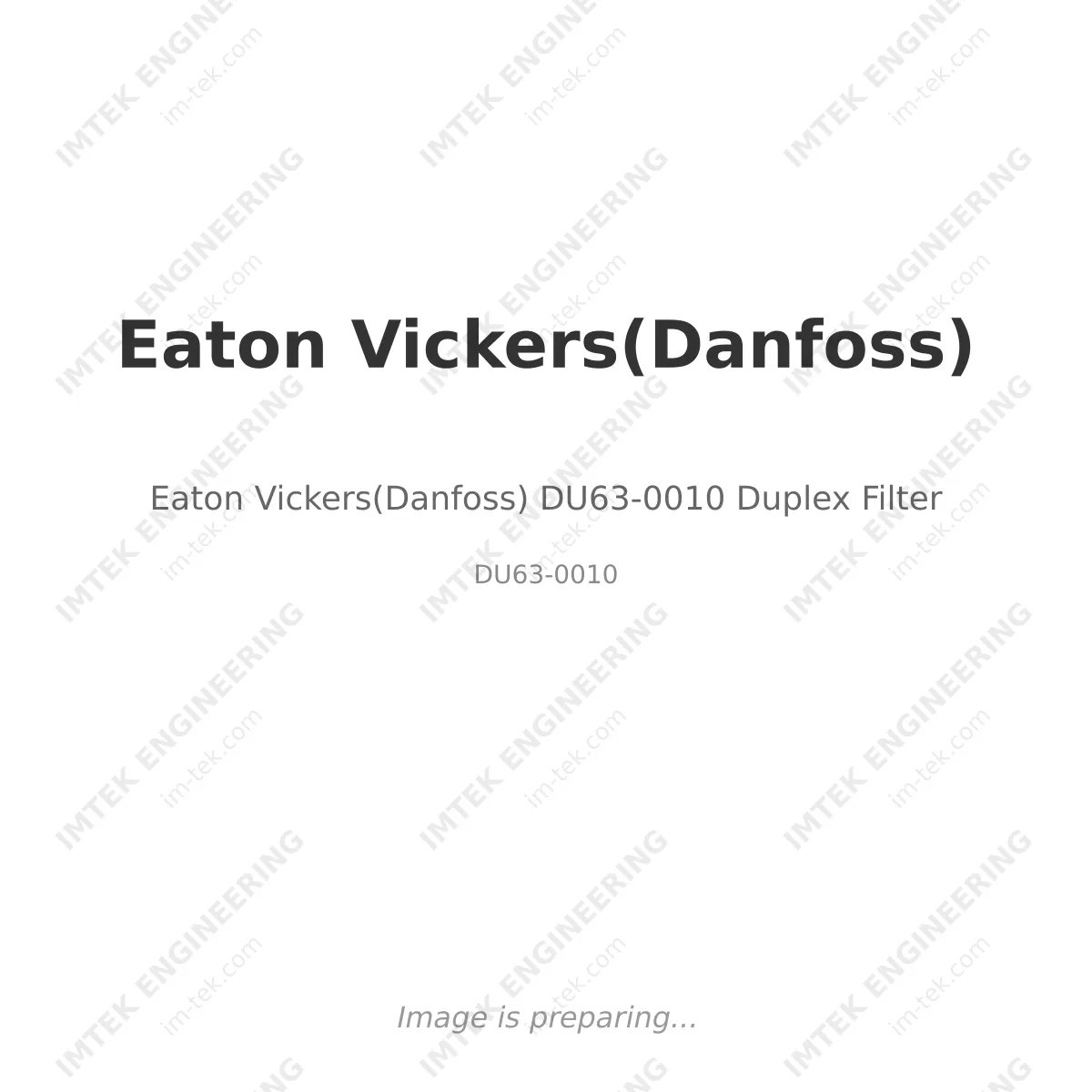 Eaton Vickers(Danfoss) Eaton Vickers(Danfoss) DU63-0010 Duplex Filter - DU63-0010