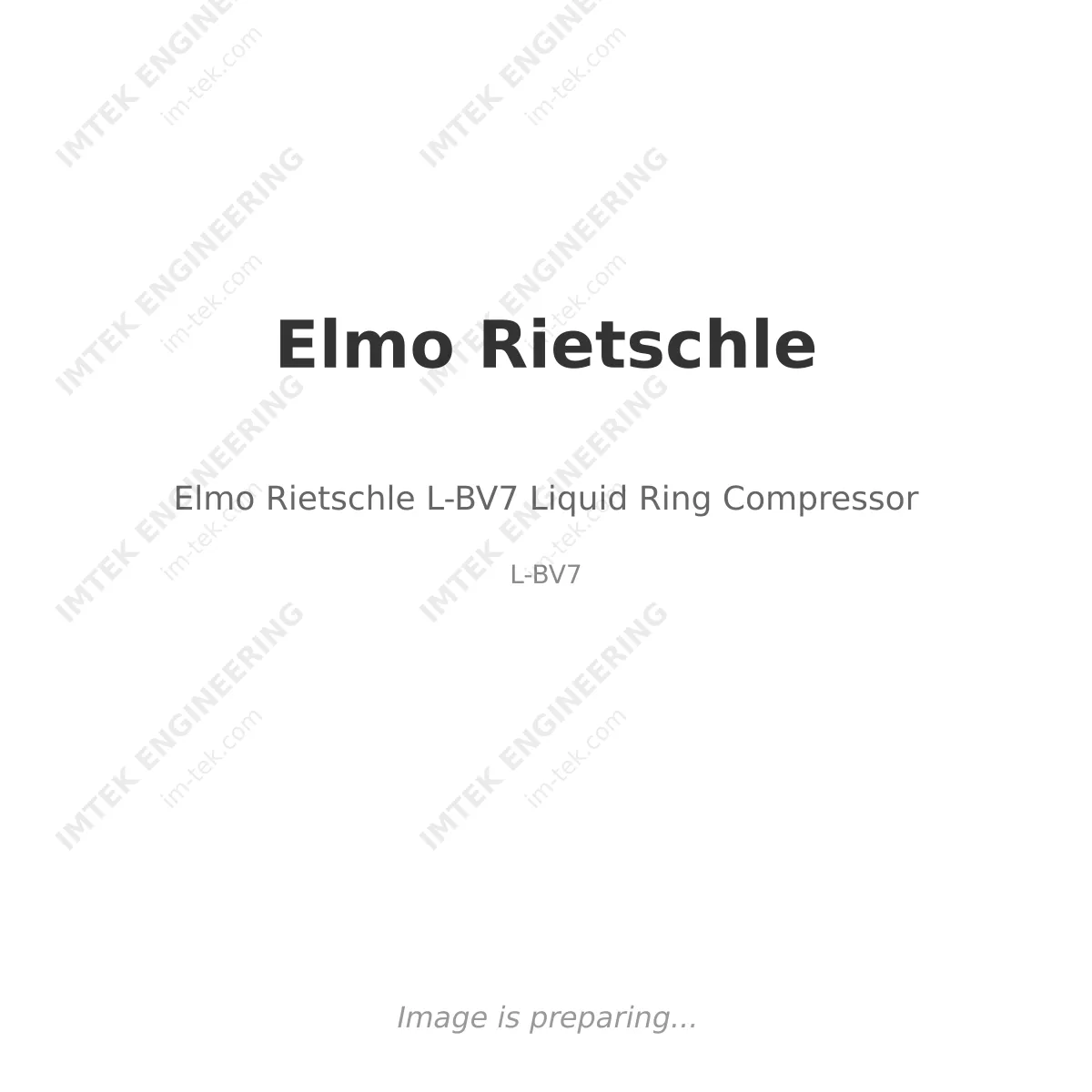 Elmo Rietschle Elmo Rietschle L-BV7 Liquid Ring Compressor - L-BV7