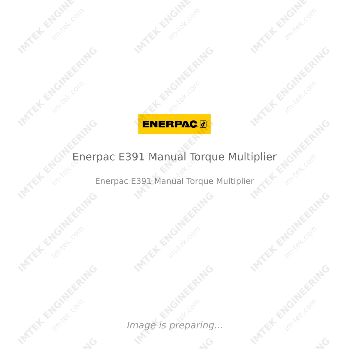 Enerpac Enerpac E391 Manual Torque Multiplier - Enerpac E391 Manual Torque Multiplier