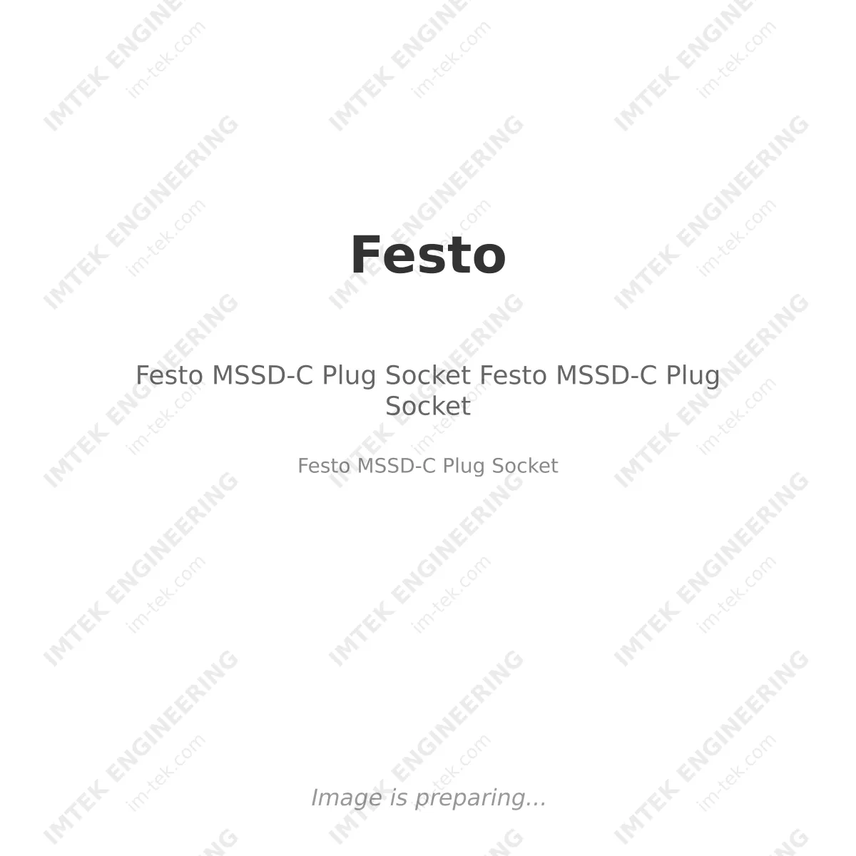 Festo Festo MSSD-C Plug Socket Festo MSSD-C Plug Socket - Festo MSSD-C Plug Socket