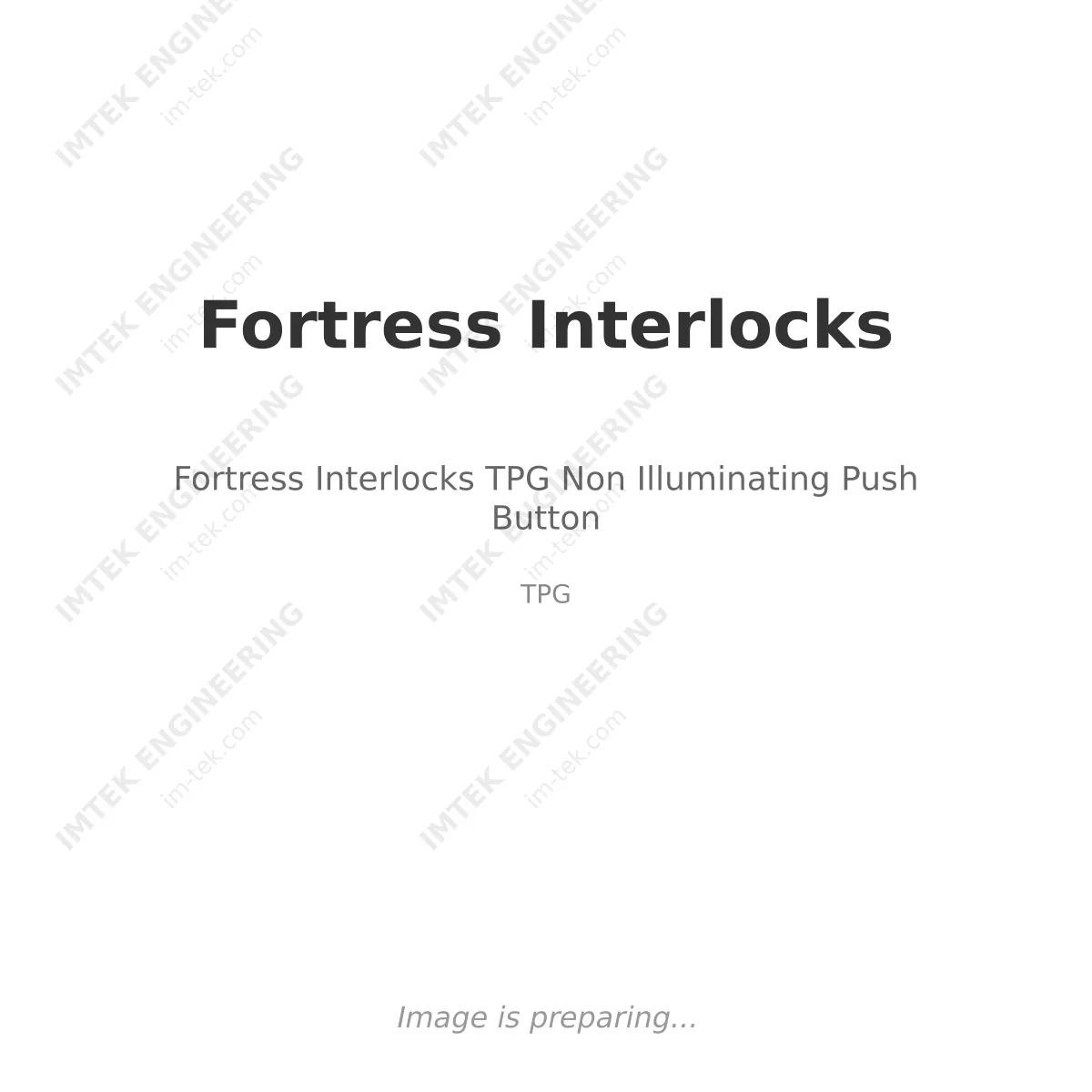 Fortress Interlocks Fortress Interlocks TPG Non Illuminating Push Button - TPG