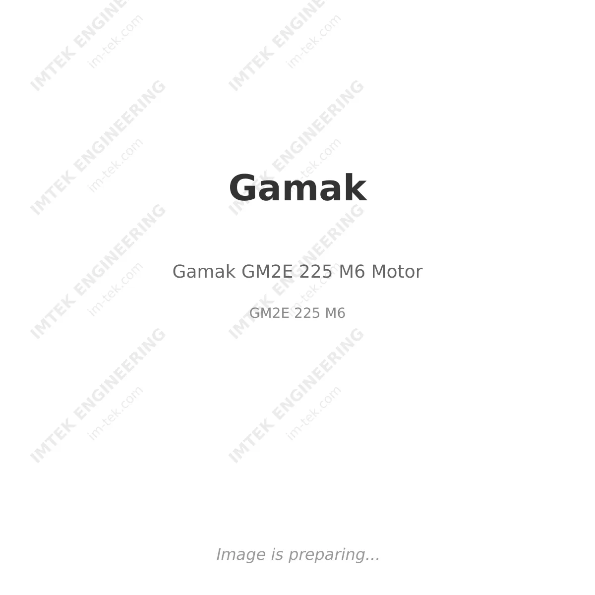 Gamak Gamak GM2E 225 M6 Motor - GM2E 225 M6