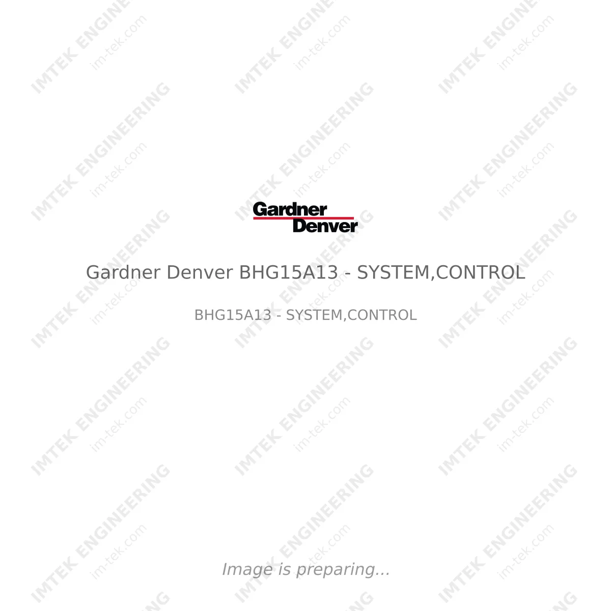 Gardner Denver Gardner Denver BHG15A13 - SYSTEM,CONTROL - BHG15A13 - SYSTEM,CONTROL