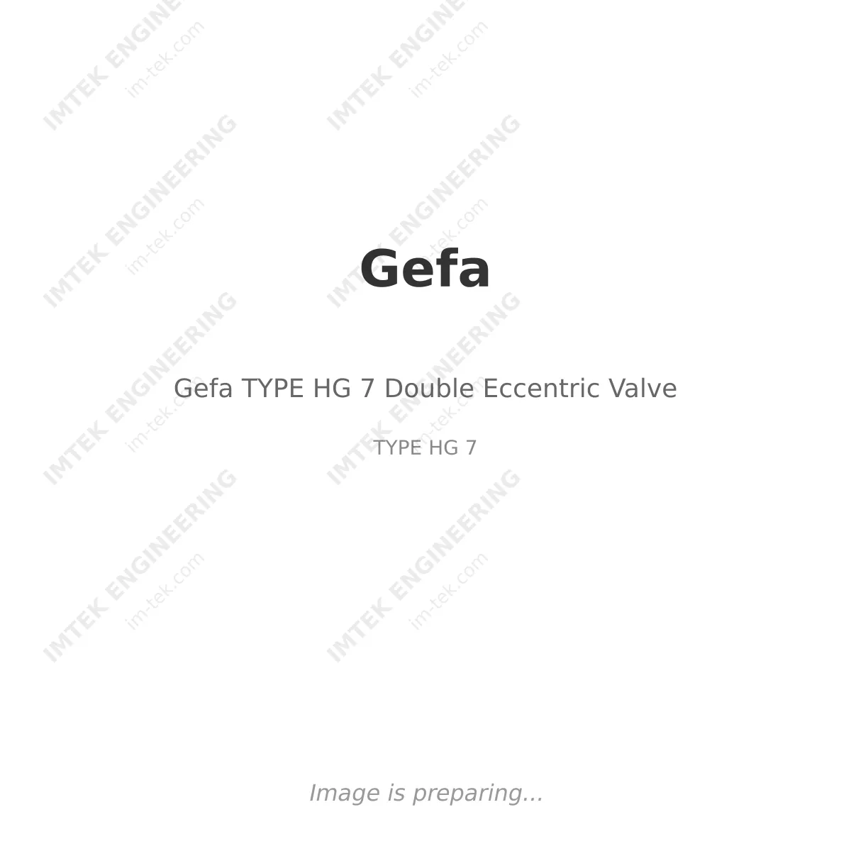Gefa Gefa TYPE HG 7 Double Eccentric Valve - TYPE HG 7