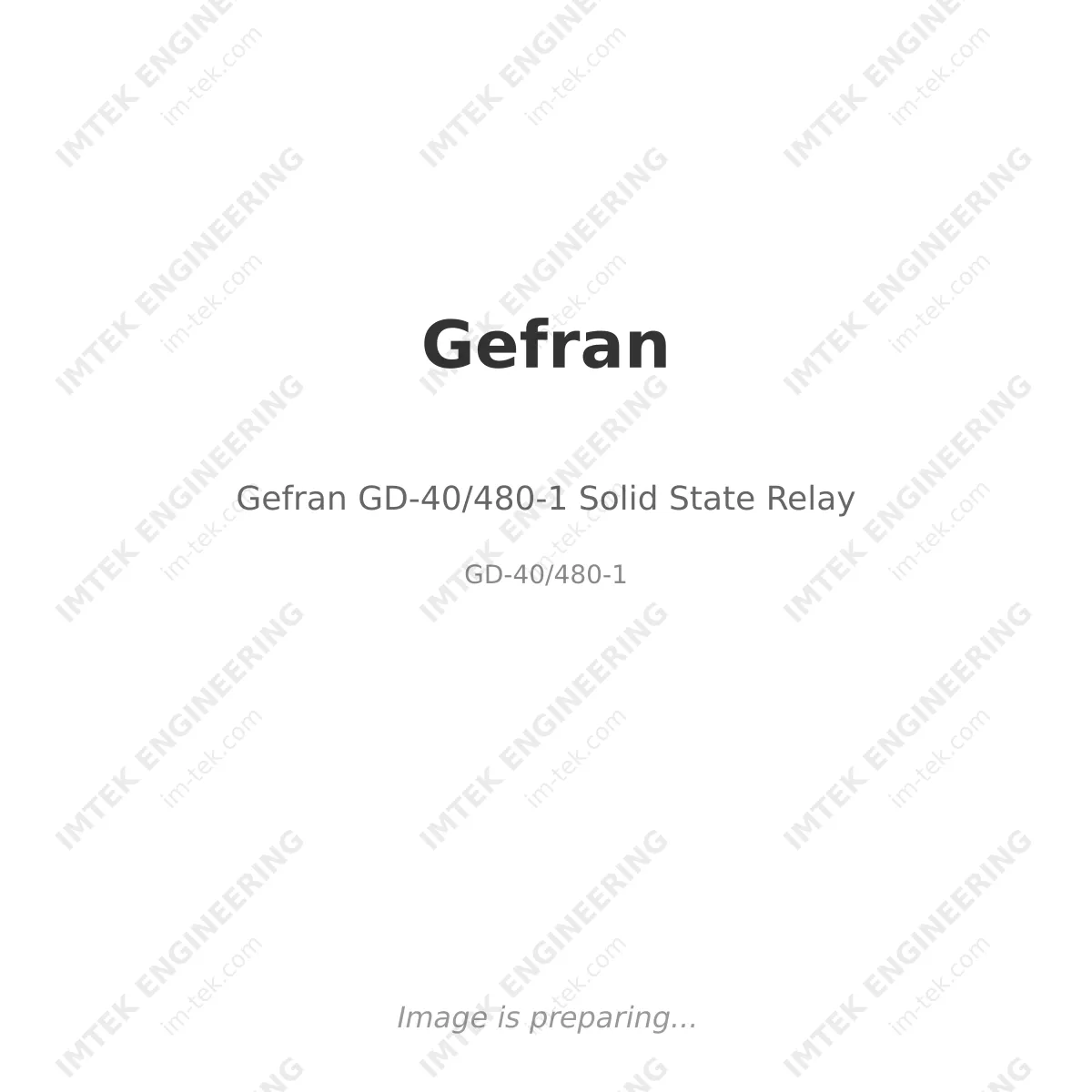 Gefran Gefran GD-40/480-1 Solid State Relay - GD-40/480-1