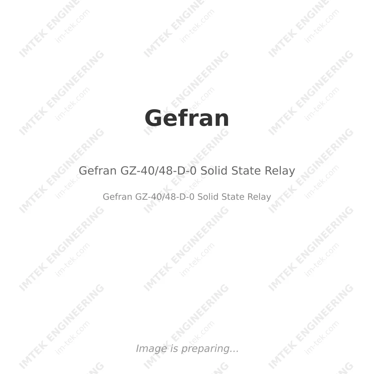 Gefran Gefran GZ-40/48-D-0 Solid State Relay - Gefran GZ-40/48-D-0 Solid State Relay