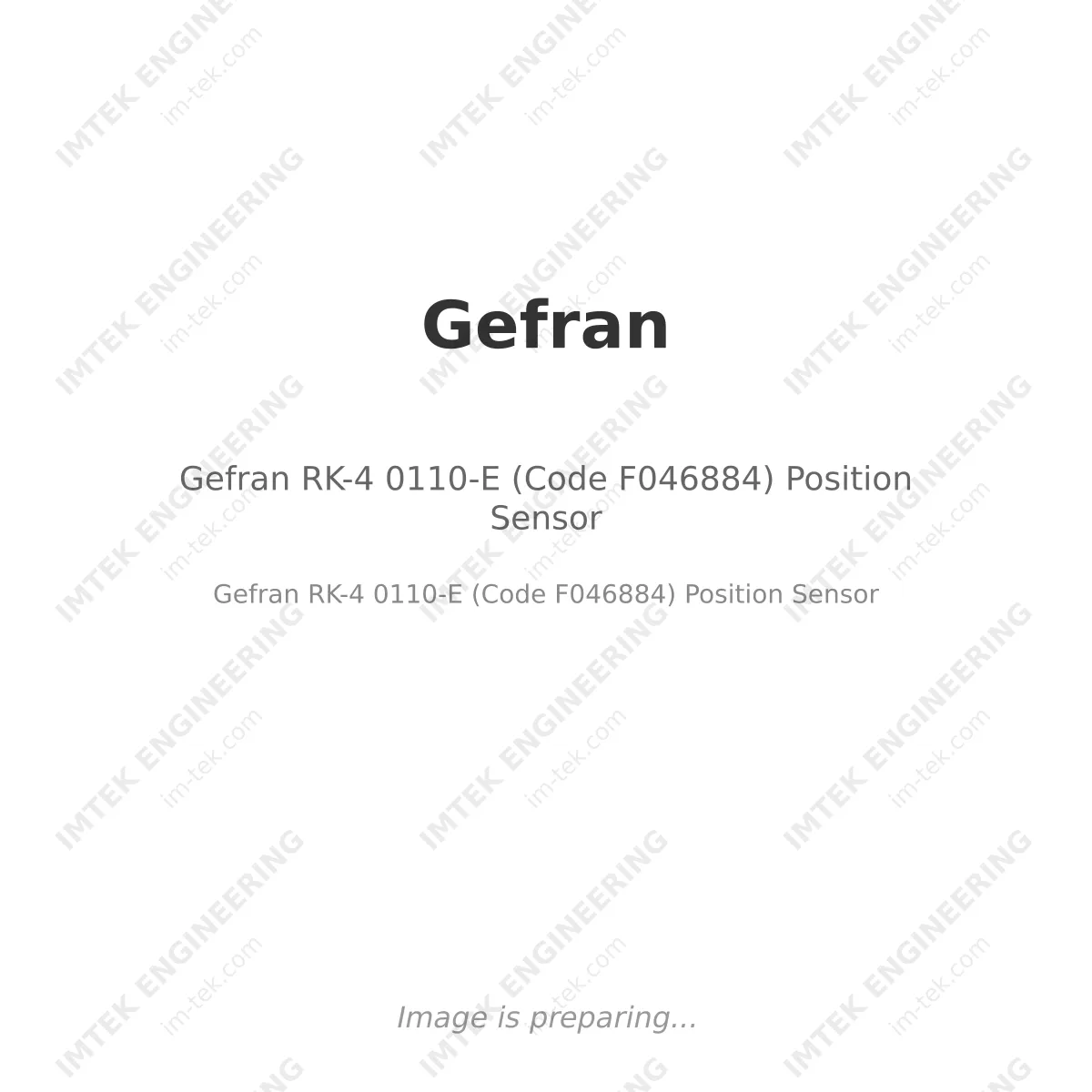 Gefran Gefran RK-4 0110-E (Code F046884) Position Sensor - Gefran RK-4 0110-E (Code F046884) Position Sensor