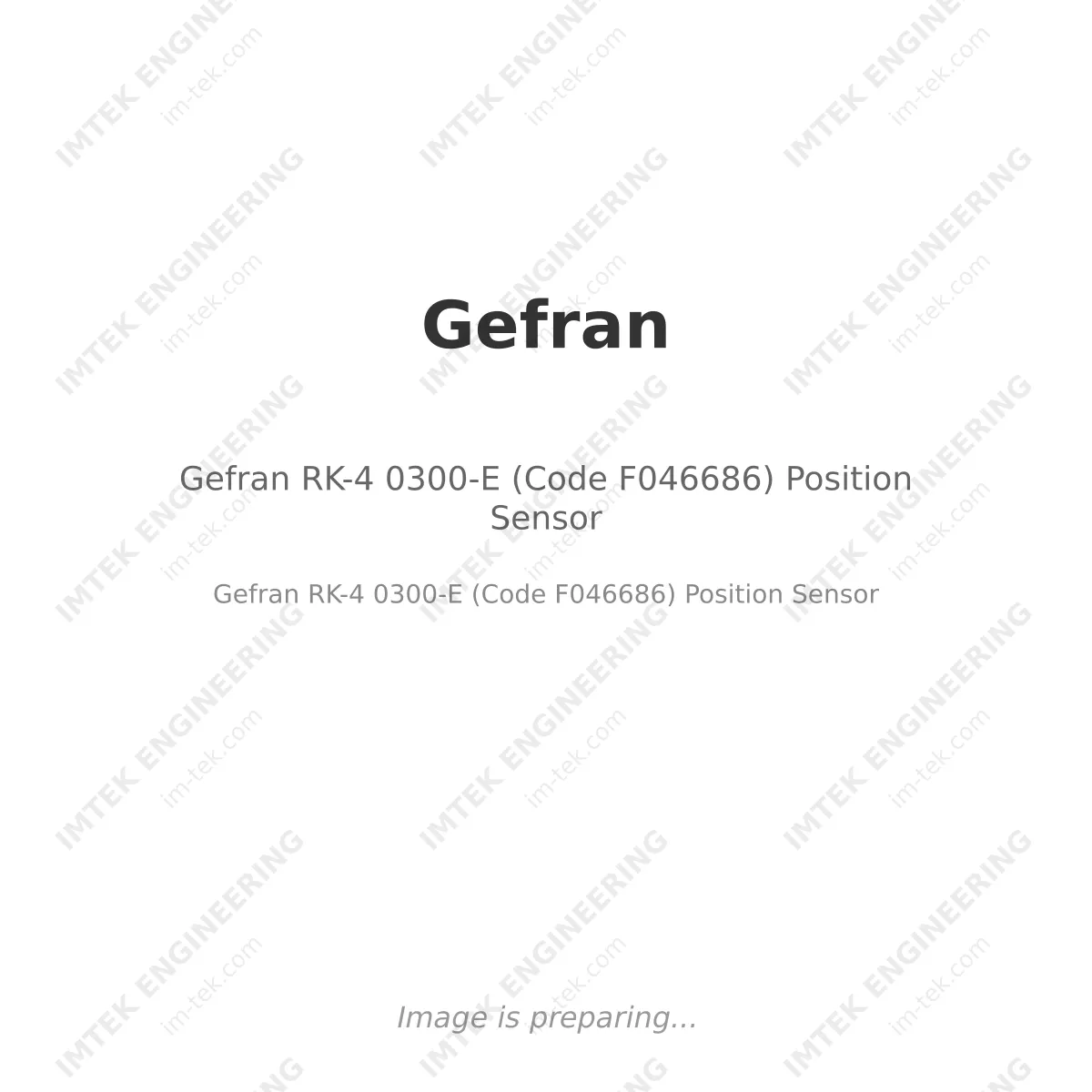 Gefran Gefran RK-4 0300-E (Code F046686) Position Sensor - Gefran RK-4 0300-E (Code F046686) Position Sensor
