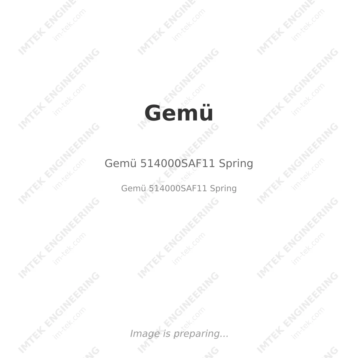 Gemü Gemü 514000SAF11 Spring - Gemü 514000SAF11 Spring
