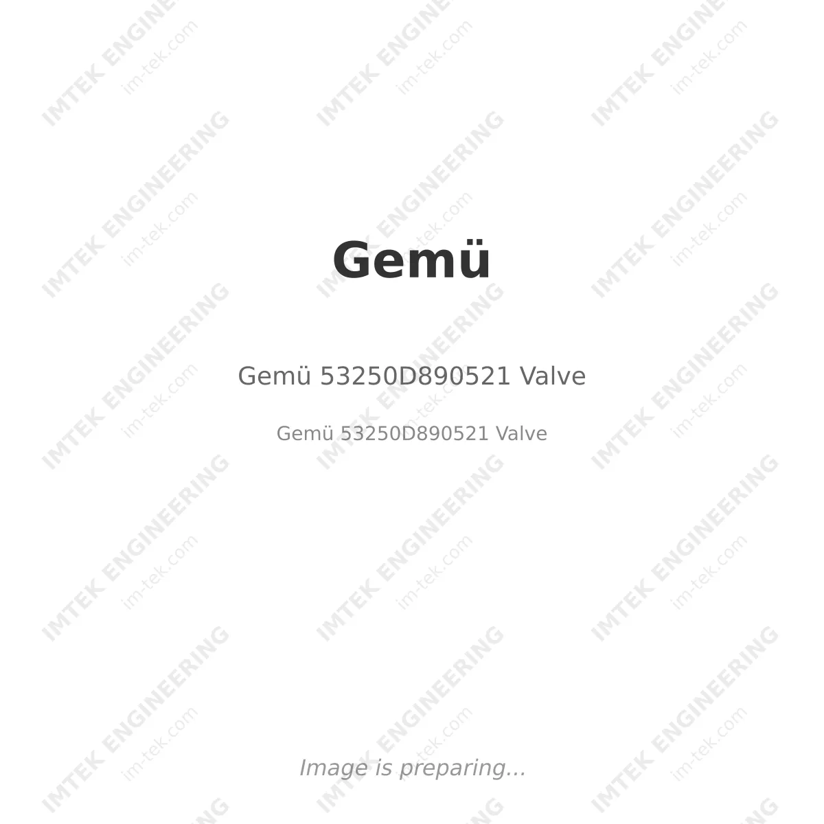 Gemü Gemü 53250D890521 Valve - Gemü 53250D890521 Valve
