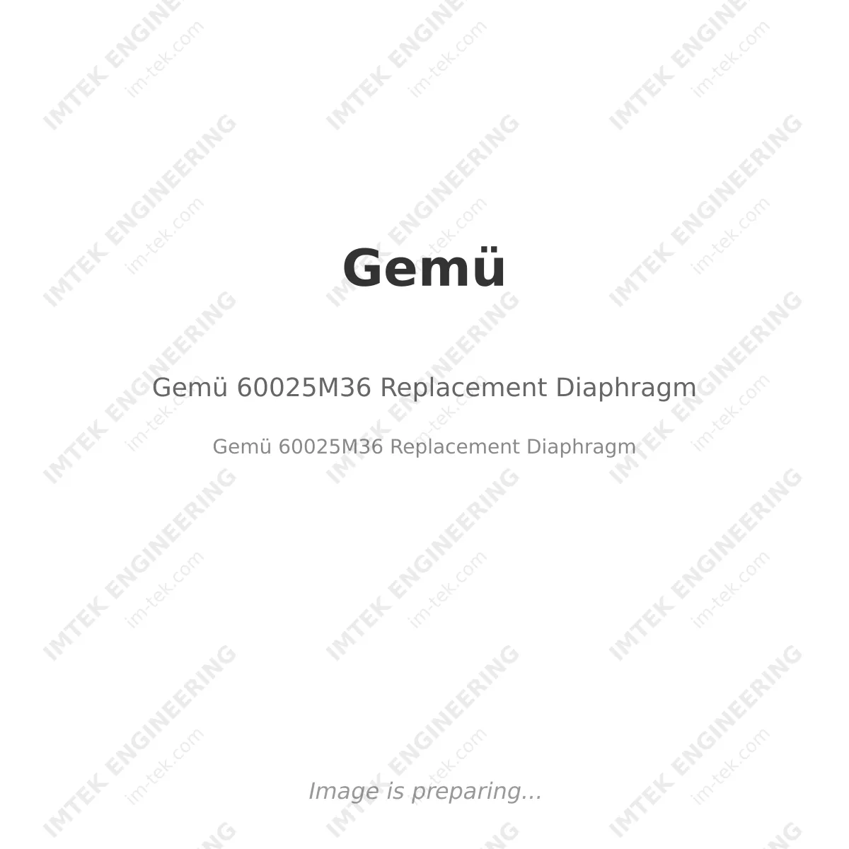 Gemü Gemü 60025M36 Replacement Diaphragm - Gemü 60025M36 Replacement Diaphragm