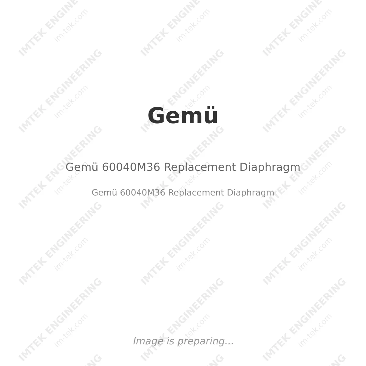 Gemü Gemü 60040M36 Replacement Diaphragm - Gemü 60040M36 Replacement Diaphragm