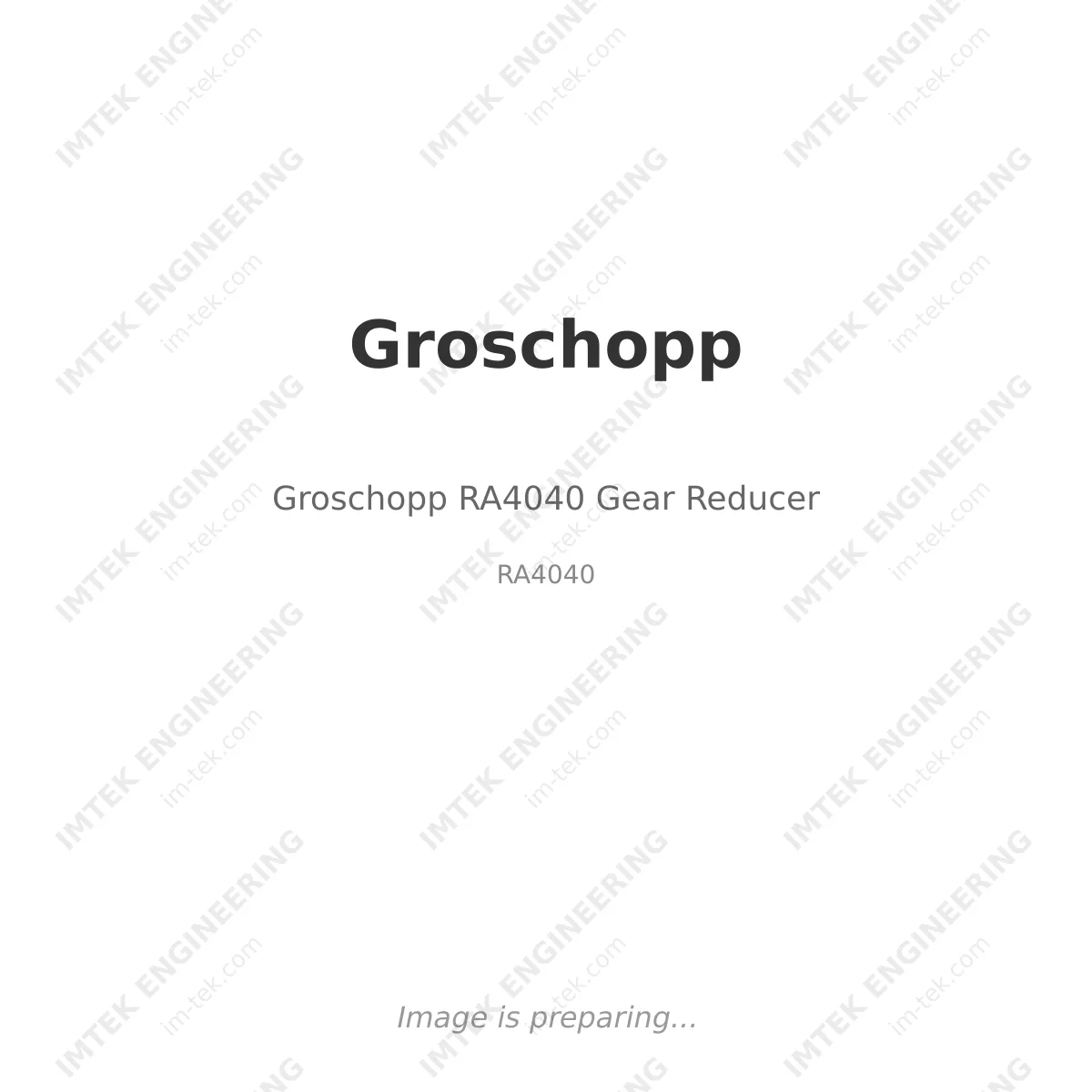 Groschopp Groschopp RA4040 Gear Reducer - RA4040