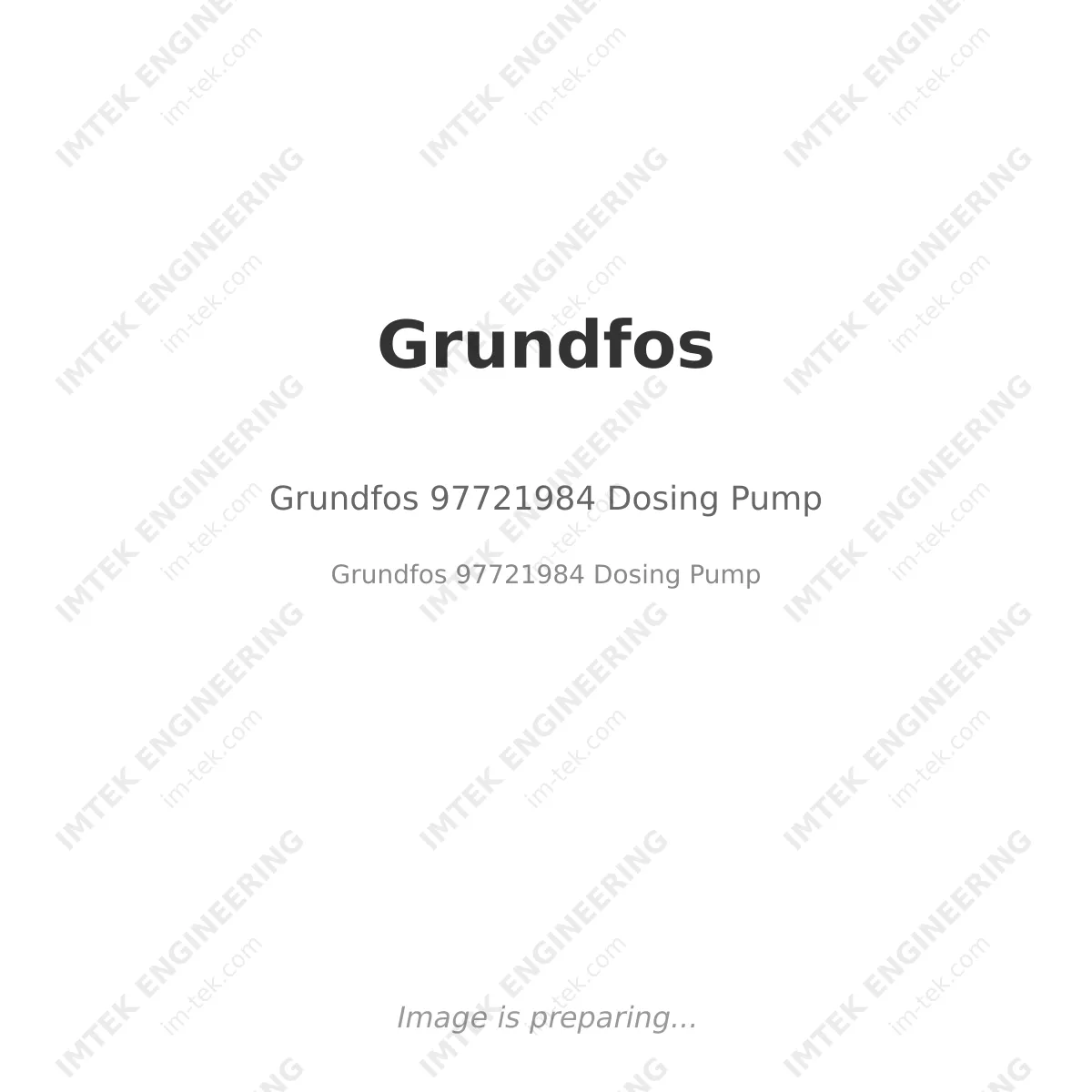 Grundfos Grundfos 97721984 Dosing Pump - Grundfos 97721984 Dosing Pump