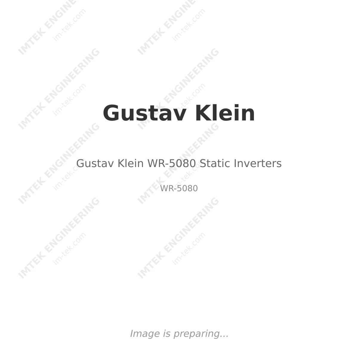 Gustav Klein Gustav Klein WR-5080 Static Inverters - WR-5080