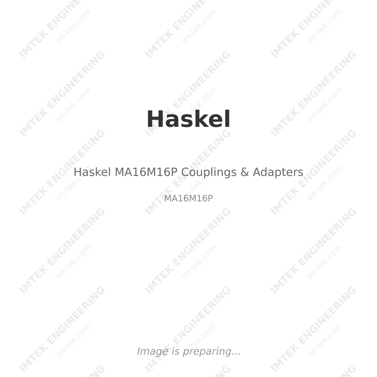 Haskel Haskel MA16M16P Couplings & Adapters - MA16M16P
