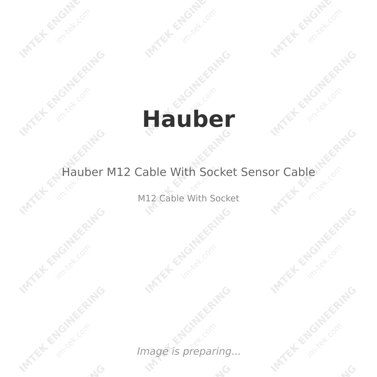Hauber Hauber M12 Cable With Socket Sensor Cable - M12 Cable With Socket