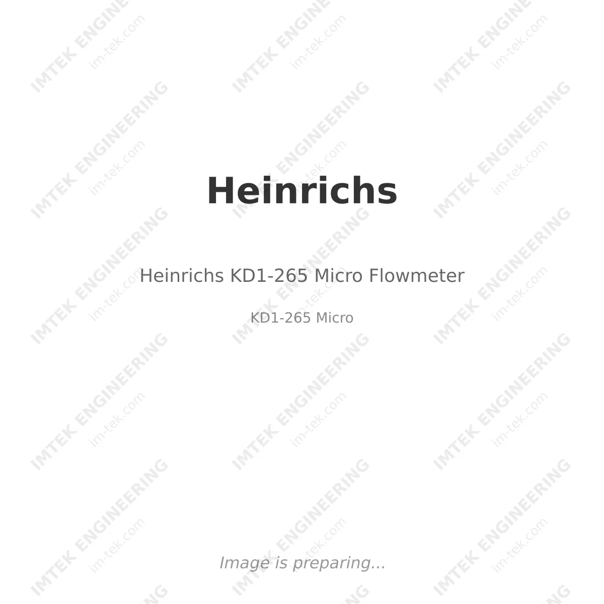 Heinrichs Heinrichs KD1-265 Micro Flowmeter - KD1-265 Micro