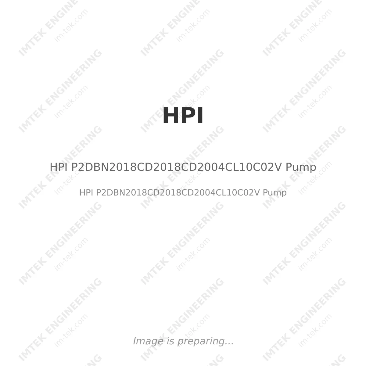 HPI HPI P2DBN2018CD2018CD2004CL10C02V Pump - HPI P2DBN2018CD2018CD2004CL10C02V Pump