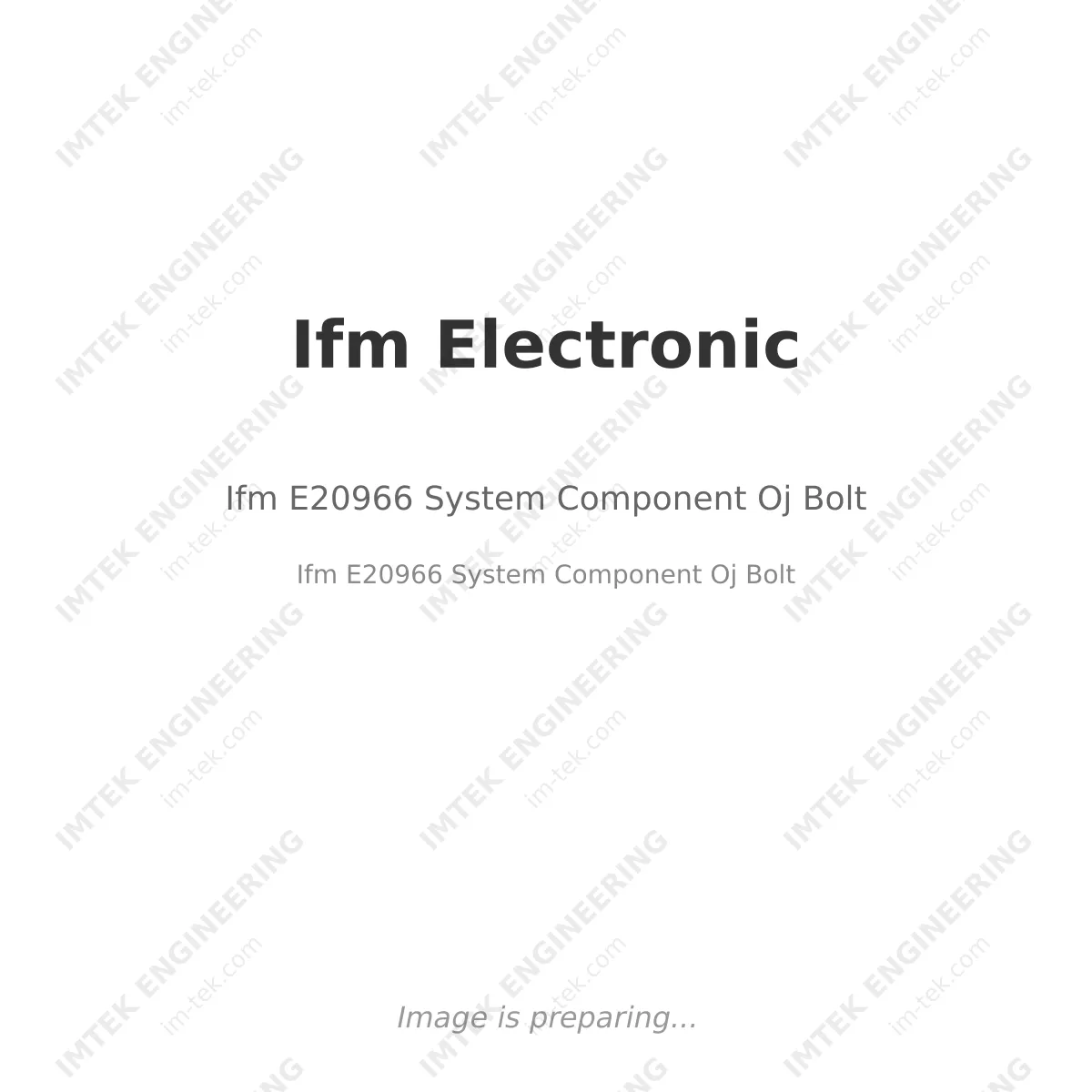 Ifm Electronic Ifm E20966 System Component Oj Bolt - Ifm E20966  System Component Oj Bolt