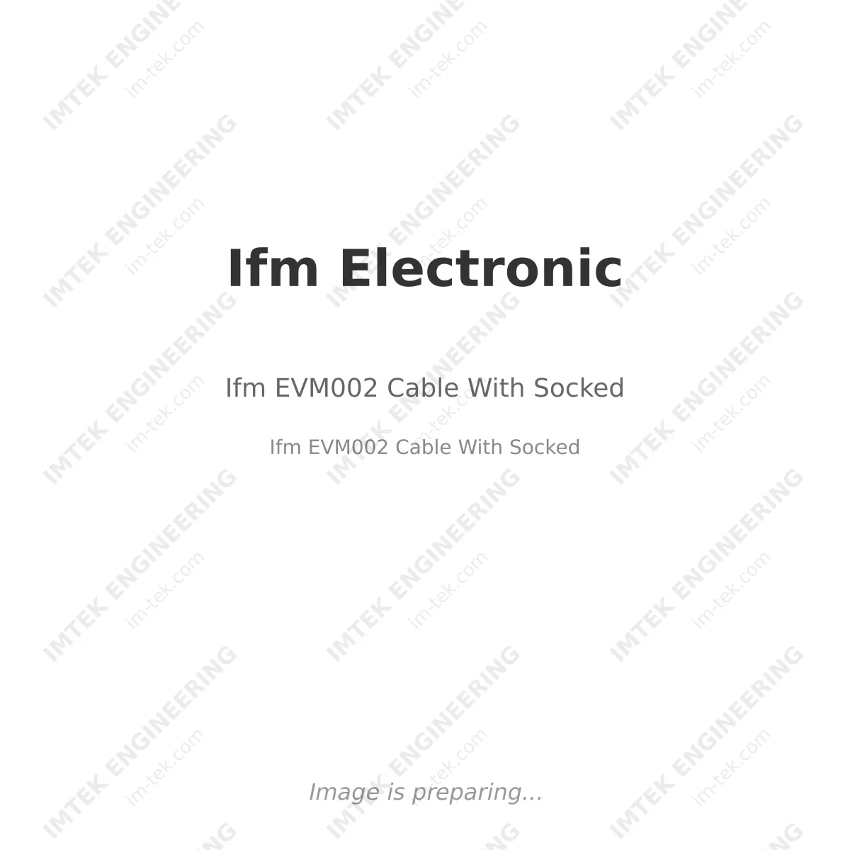 Ifm Electronic Ifm EVM002 Cable With Socked - Ifm EVM002 Cable With Socked