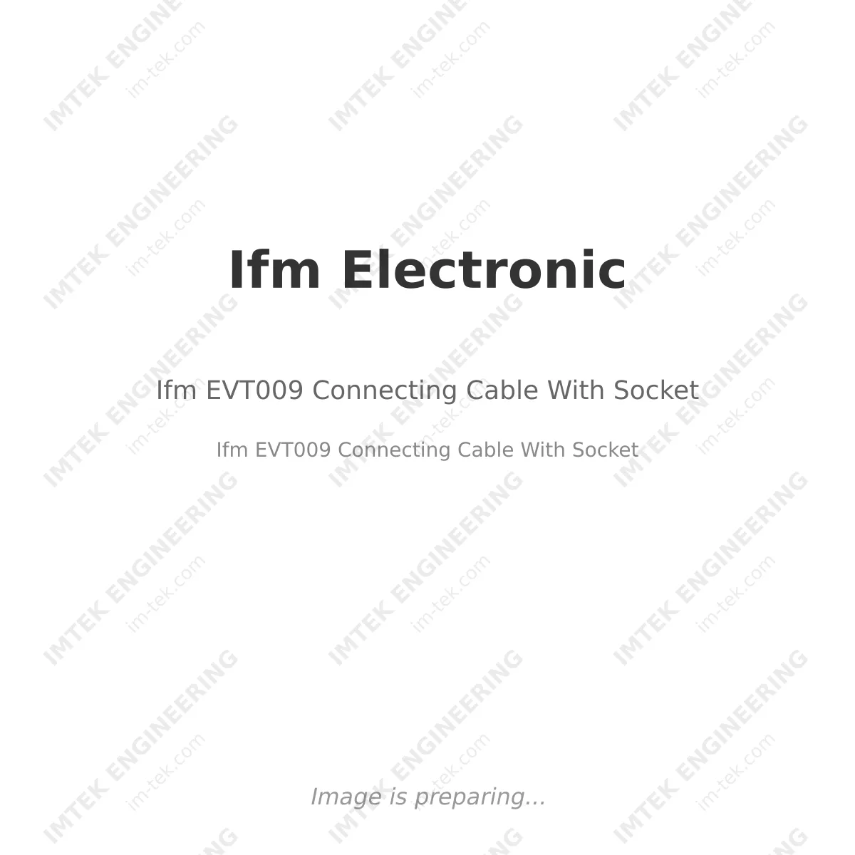 Ifm Electronic Ifm EVT009 Connecting Cable With Socket - Ifm EVT009 Connecting Cable With Socket