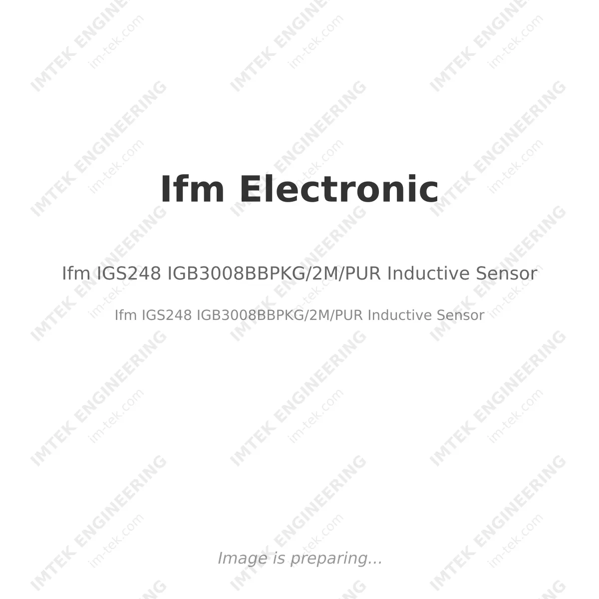 Ifm Electronic Ifm IGS248 IGB3008BBPKG/2M/PUR Inductive Sensor - Ifm IGS248 IGB3008BBPKG/2M/PUR Inductive Sensor