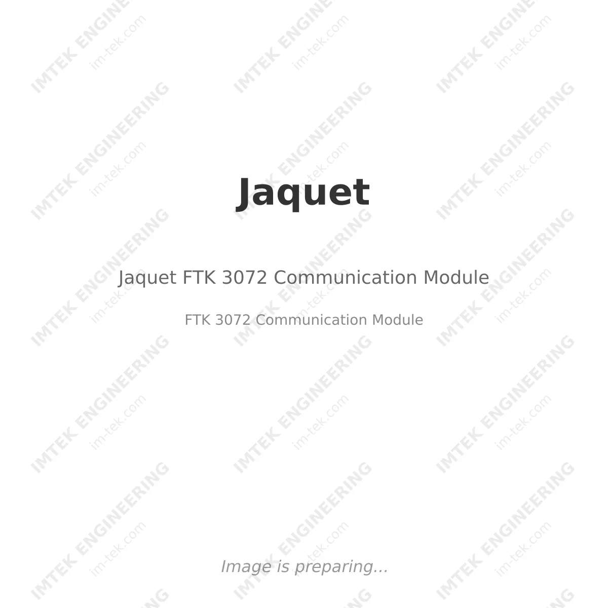 Jaquet Jaquet FTK 3072 Communication Module - FTK 3072 Communication Module