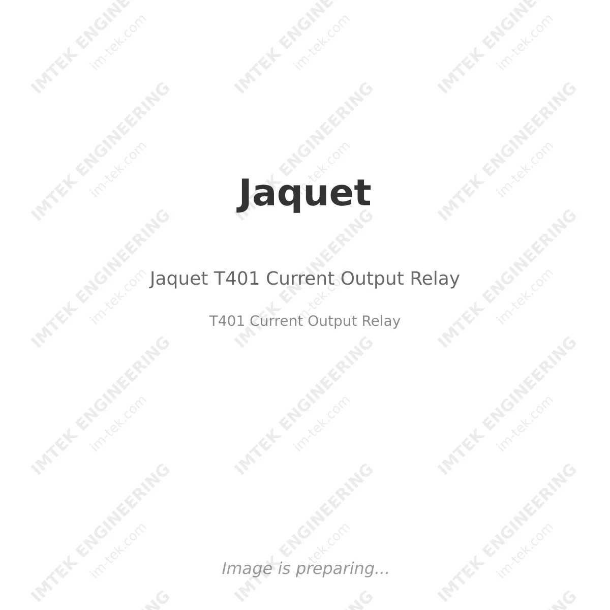 Jaquet Jaquet T401 Current Output Relay - T401 Current Output Relay