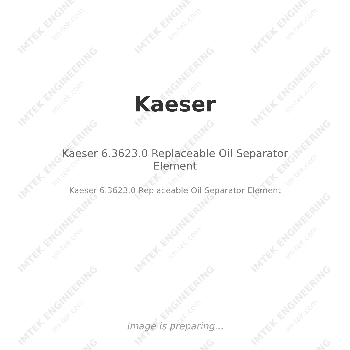 Kaeser Kaeser 6.3623.0 Replaceable Oil Separator Element - Kaeser 6.3623.0  Replaceable Oil Separator Element