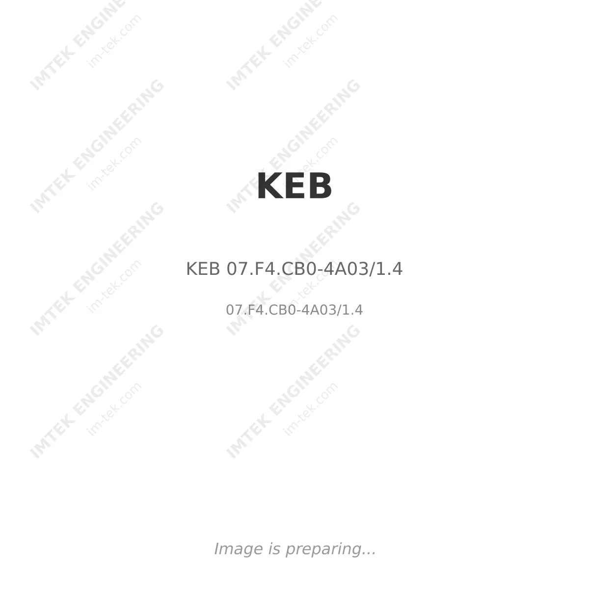 KEB KEB 07.F4.CB0-4A03/1.4 - 07.F4.CB0-4A03/1.4
