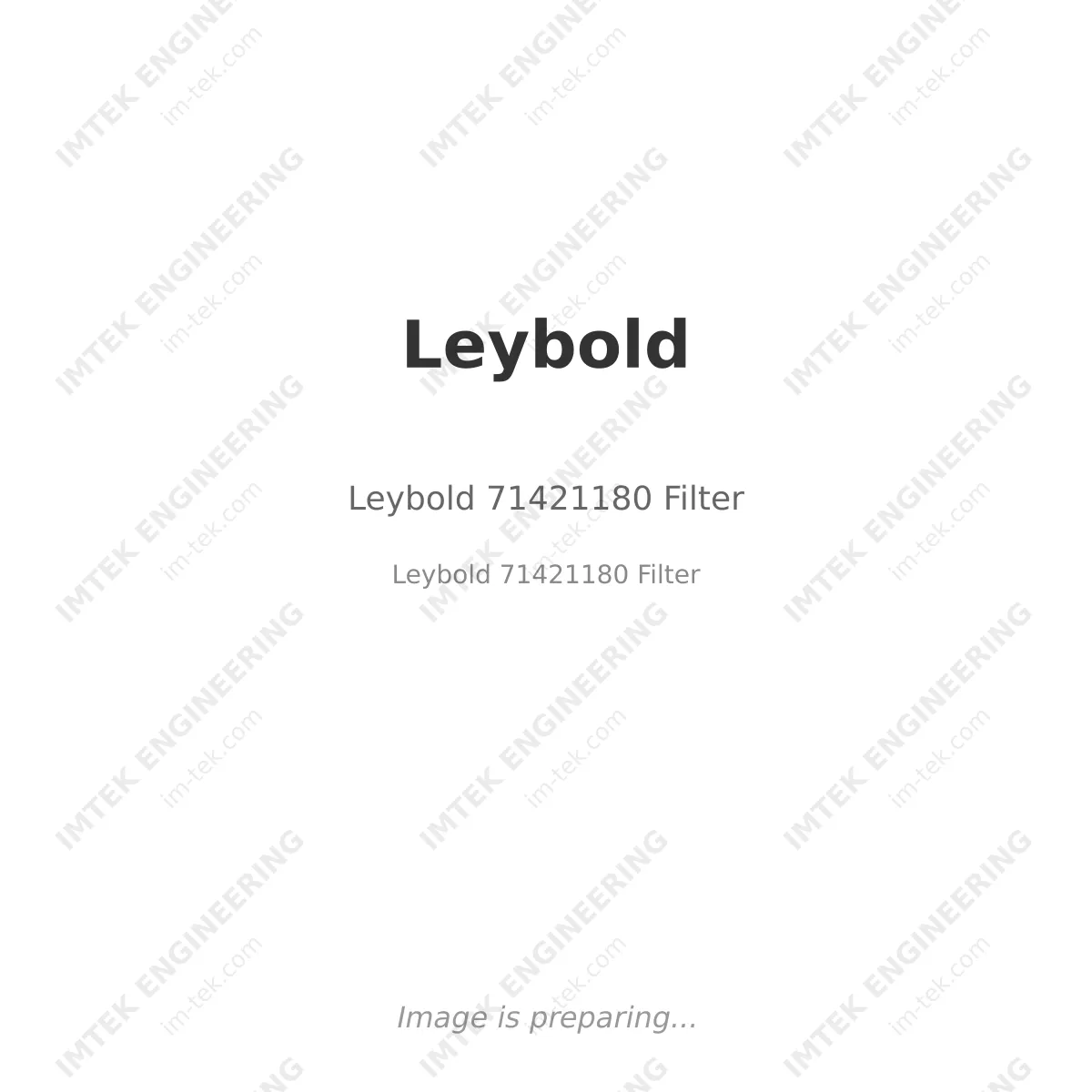 Leybold Leybold 71421180 Filter - Leybold