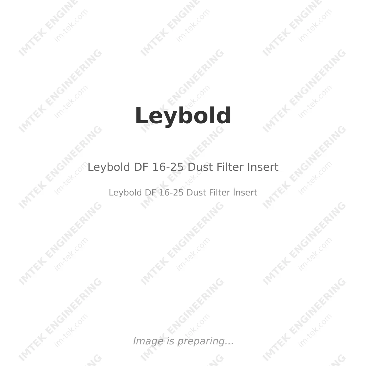 Leybold Leybold DF 16-25 Dust Filter İnsert - Leybold