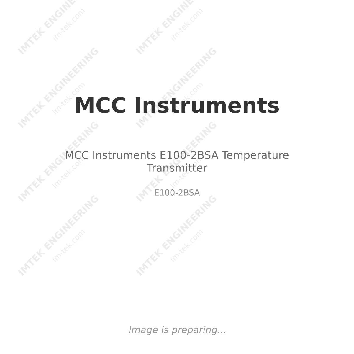 MCC Instruments MCC Instruments E100-2BSA Temperature Transmitter - E100-2BSA