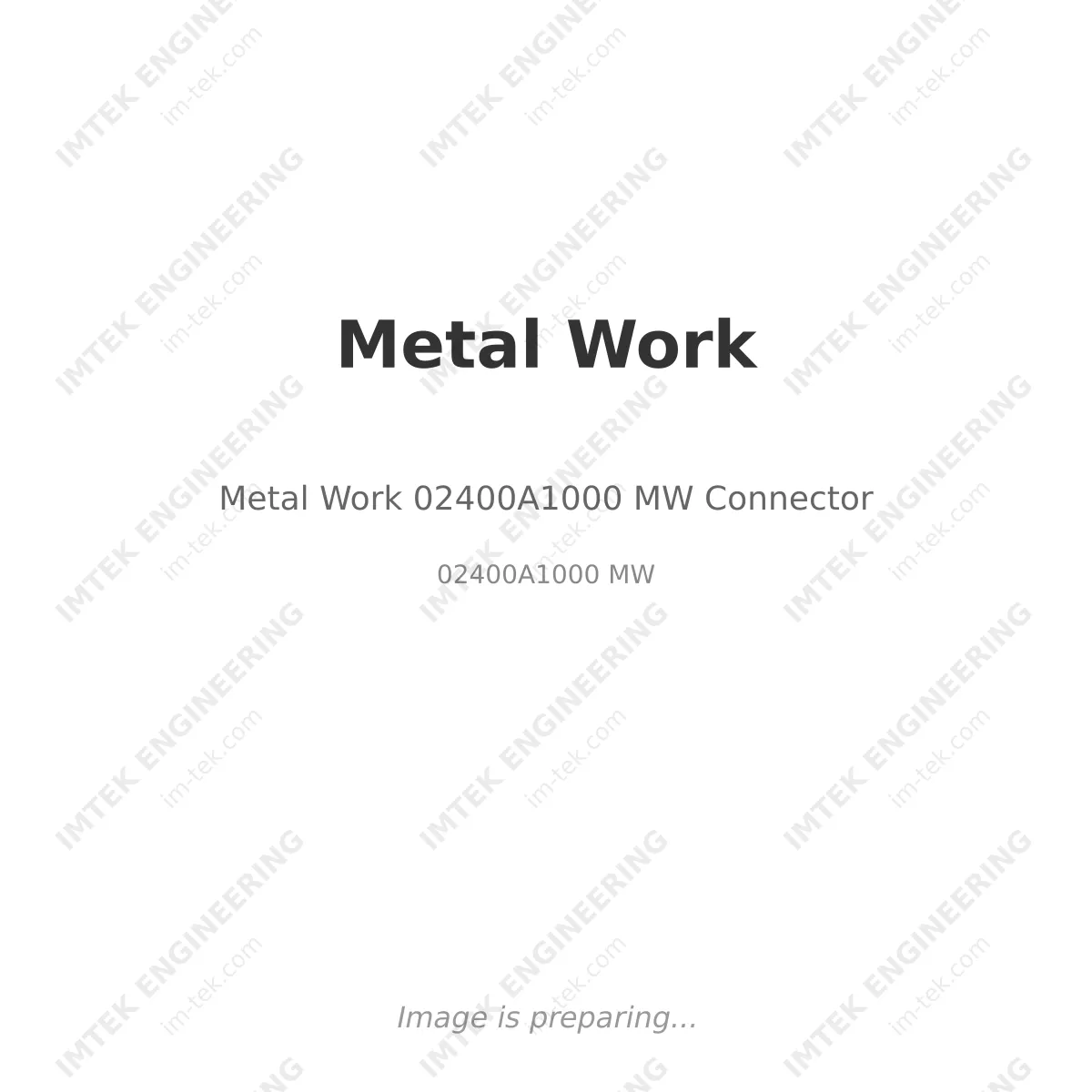 Metal Work Metal Work 02400A1000 MW Connector - 02400A1000 MW