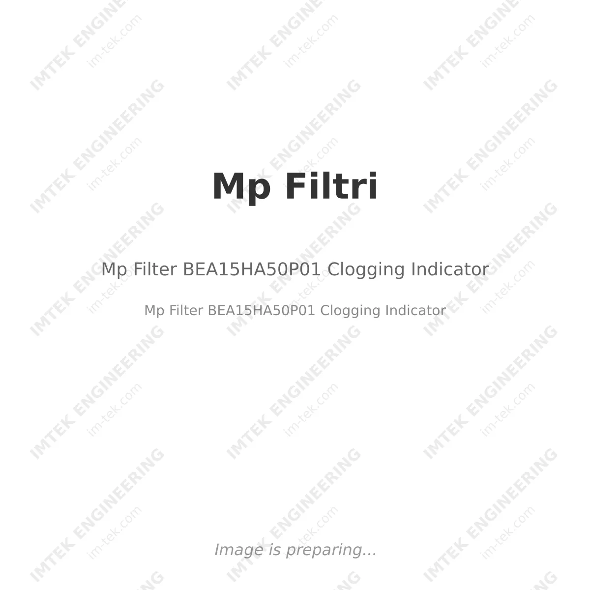 Mp Filtri Mp Filter BEA15HA50P01 Clogging Indicator - Mp Filter BEA15HA50P01 Clogging Indicator