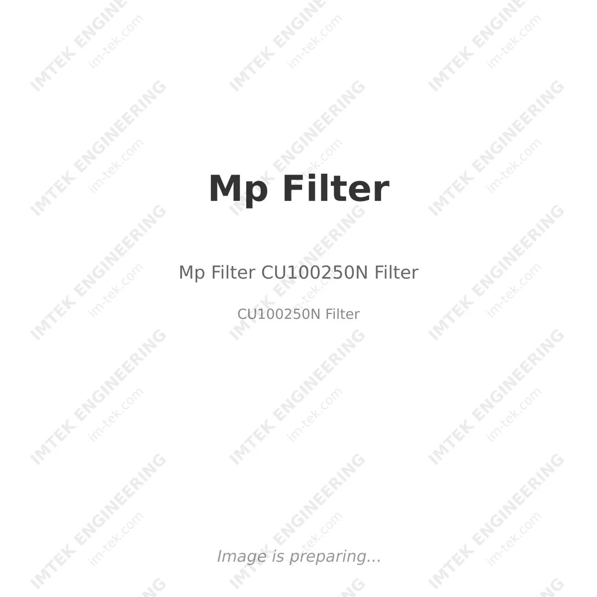 Mp Filtri Mp Filter CU100250N Filter - Mp Filter CU100250N  Filter