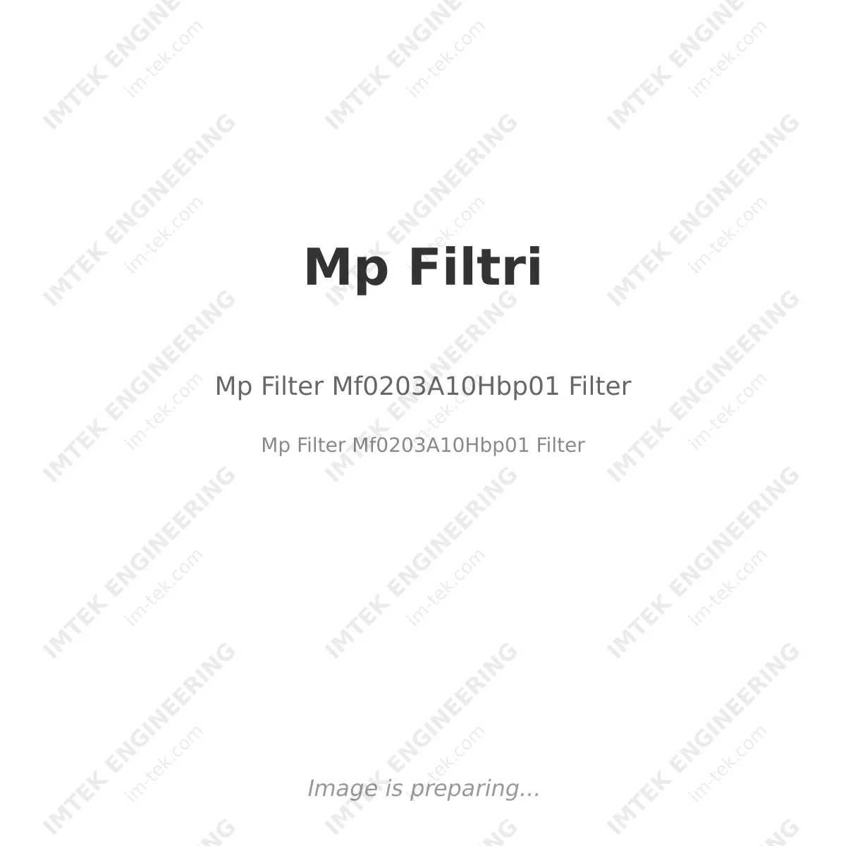 Mp Filtri Mp Filter Mf0203A10Hbp01 Filter - Mp Filter Mf0203A10Hbp01 Filter