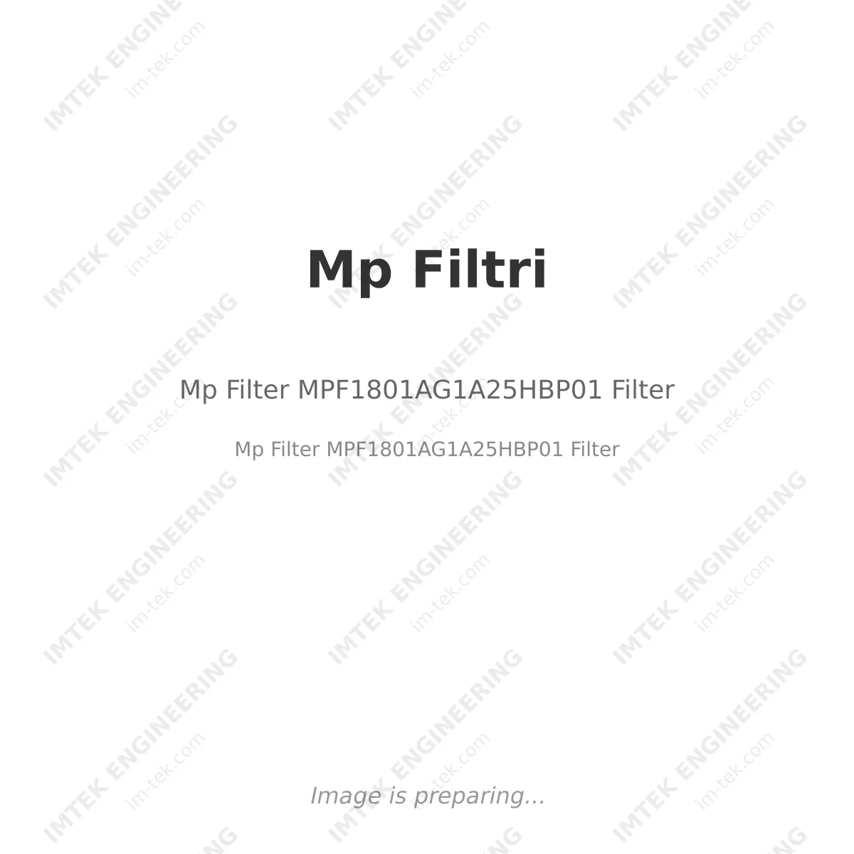 Mp Filtri Mp Filter MPF1801AG1A25HBP01 Filter - Mp Filter MPF1801AG1A25HBP01 Filter