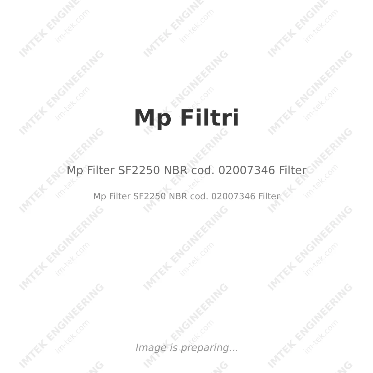 Mp Filtri Mp Filter SF2250 NBR cod. 02007346 Filter - Mp Filter SF2250 NBR  cod. 02007346 Filter