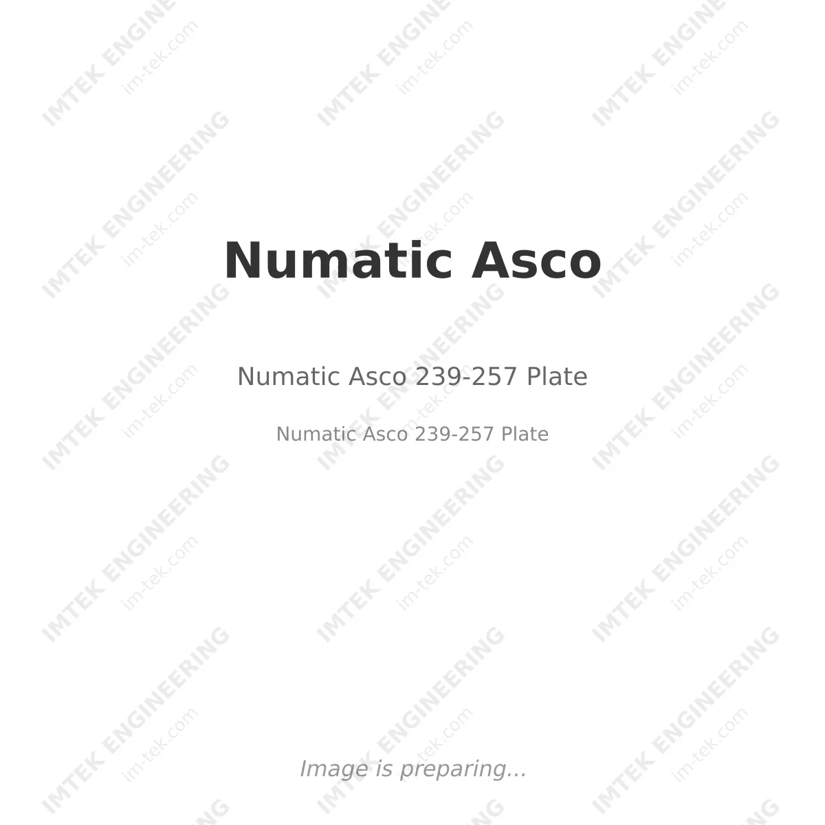 Numatic Asco Numatic Asco 239-257 Plate - Numatic Asco 239-257 Plate